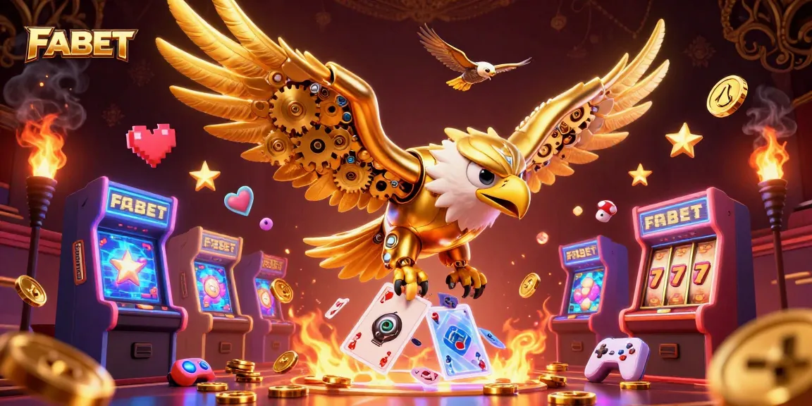 Experience FABET's vibrant online gaming world with dazzling cards and golden eagles.