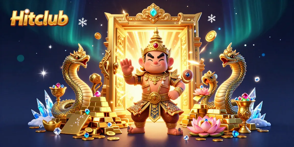 Experience thrilling moments at Hitclub with this dazzling 3D illustration filled with gems and treasures.