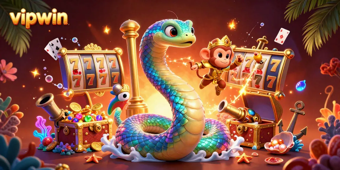 Experience excitement with vipwin as playful characters engage in vibrant casino action.