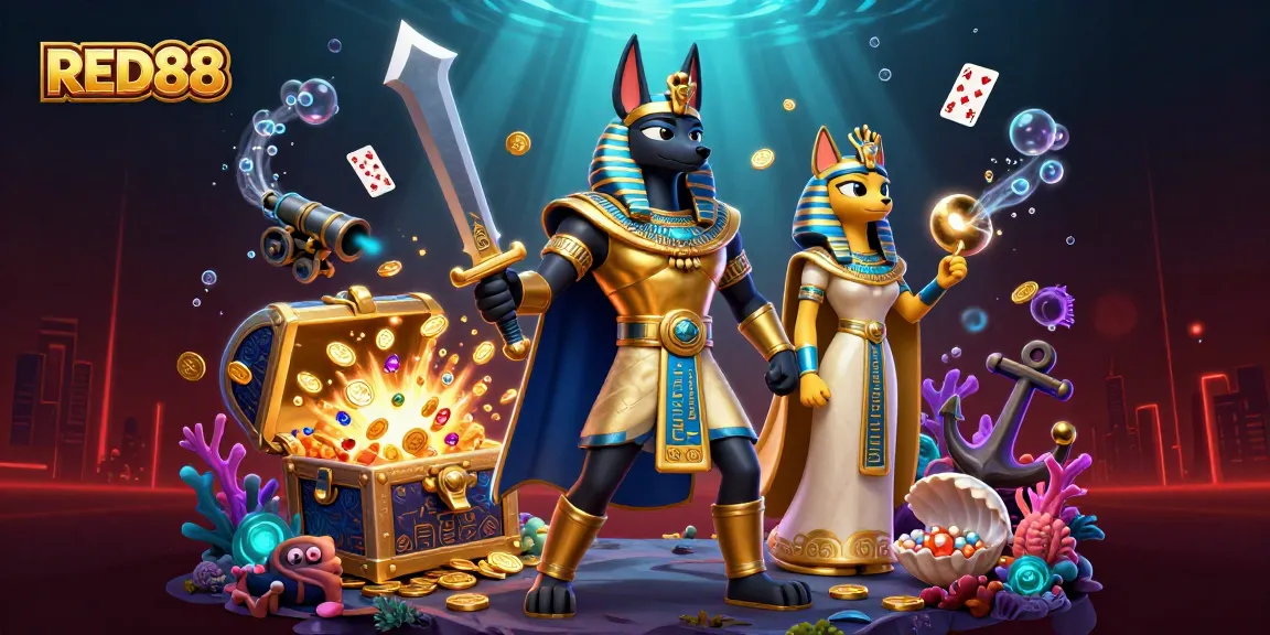 Experience winning moments with RED88 in this vibrant, dynamic underwater casino scene.