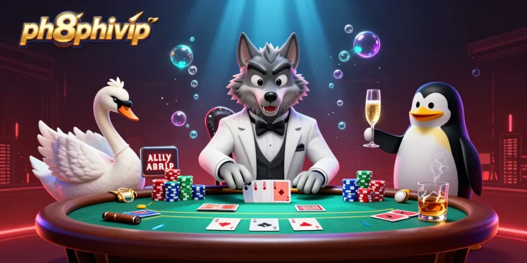 Experience thrilling moments in a lively ph8phivip casino scene with card dealing and vibrant gameplay